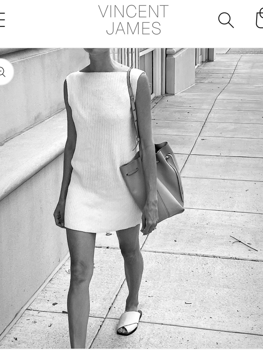 Vincent James Laine Reversible Regenerative Ribbed Knit Dress — Cream XS - Picture 9 of 10